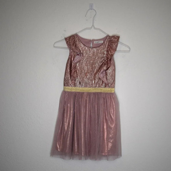 Nannette Kids Pink Dress Metallic Sz 6X Sparkly Tulle Party Princess Ballerina - Picture 1 of 16